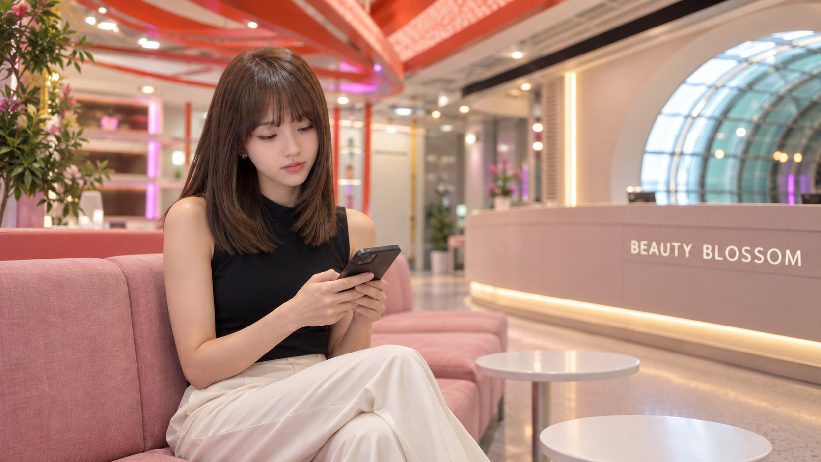 ภาพคอนเซปต์นางแบบ Beauty Blossom ที่เชื่อมโยงกับวิดีโอ Sculptra